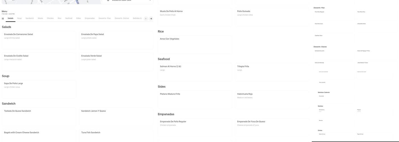 Dulce's Kitchen Menu