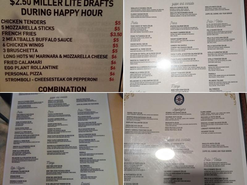 Scannicchios Menu
