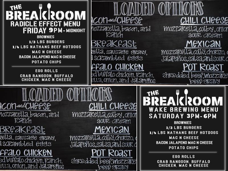 The Breakroom Menu