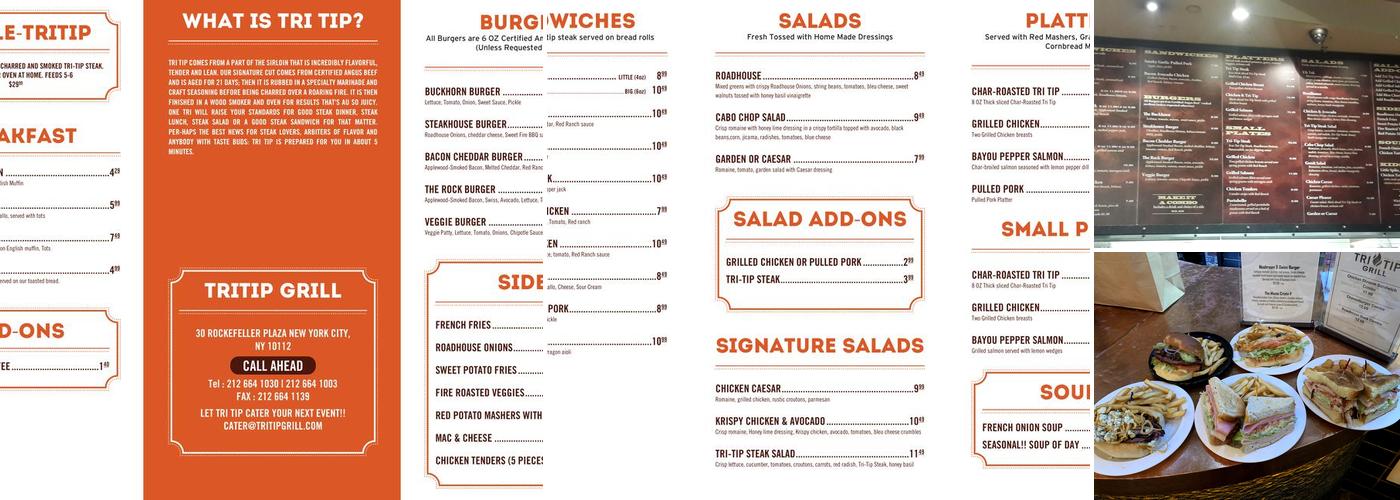 Tri Tip Grill Menu