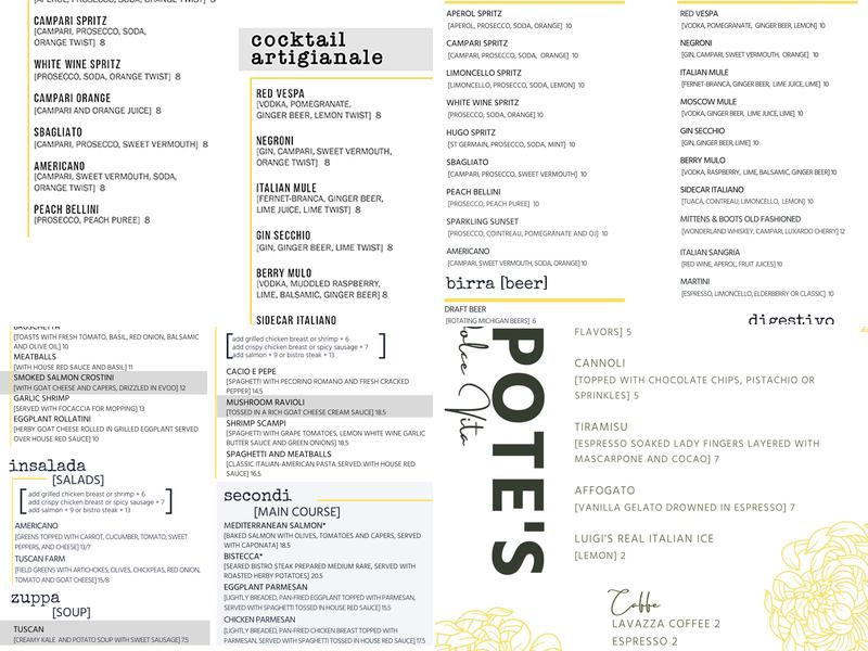 Nipote's Italian Kitchen Menu