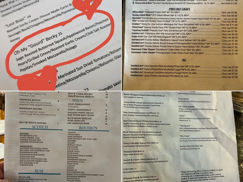 Precinct Tap & Table Menu