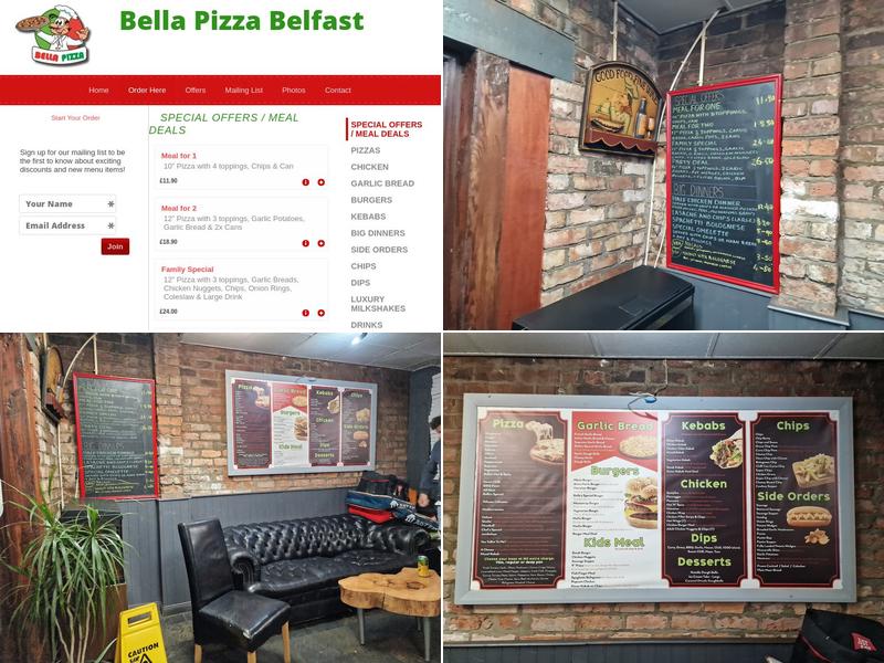 Bella Pizza Menu