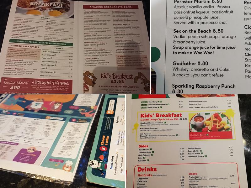Frankie & Benny's Menu