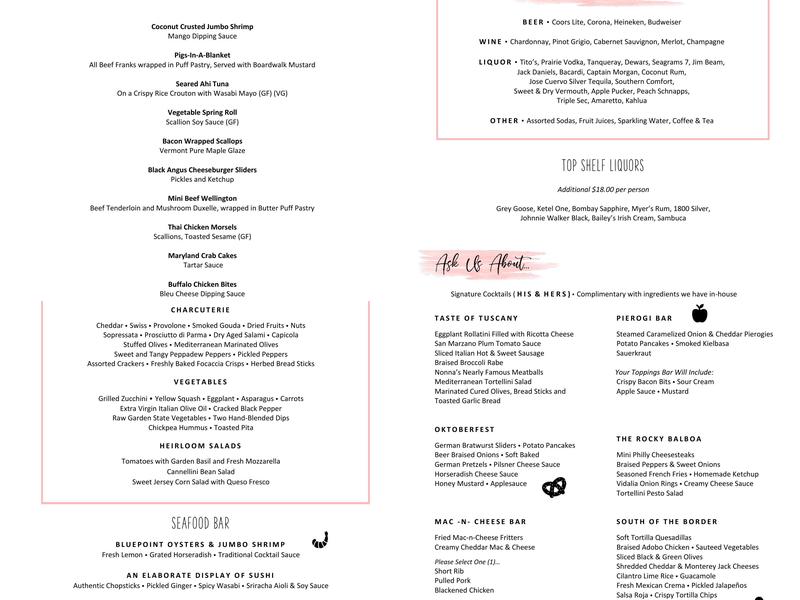 Bridgewater Manor Menu