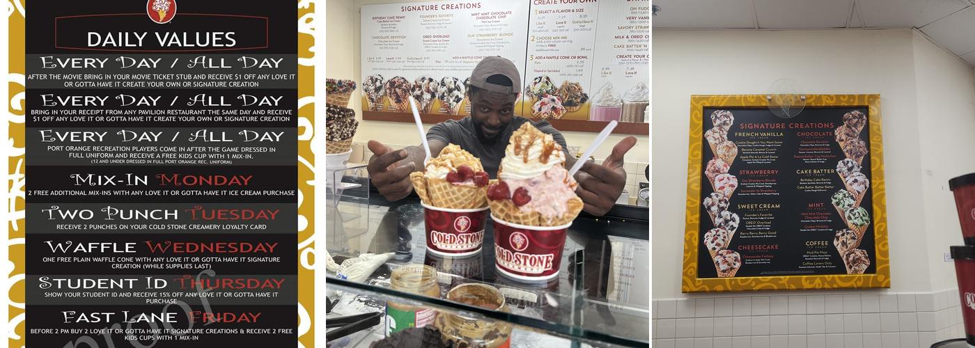 Cold Stone Creamery Menu