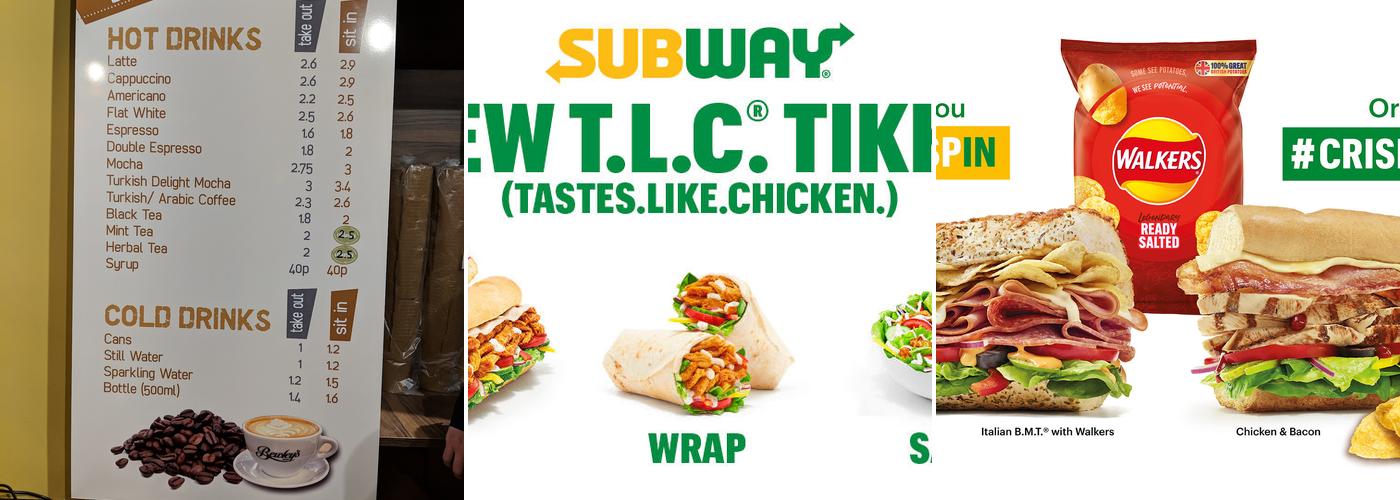 Subway Menu