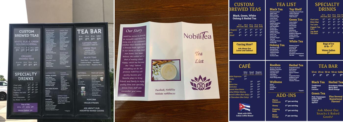 NobiliTea Menu