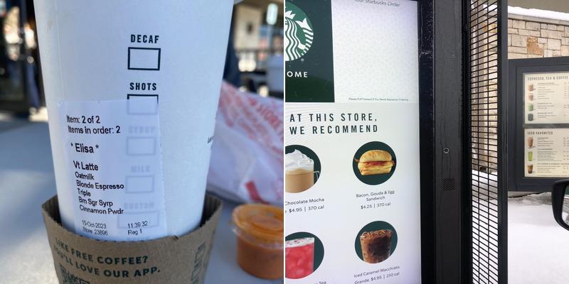 Starbucks Menu