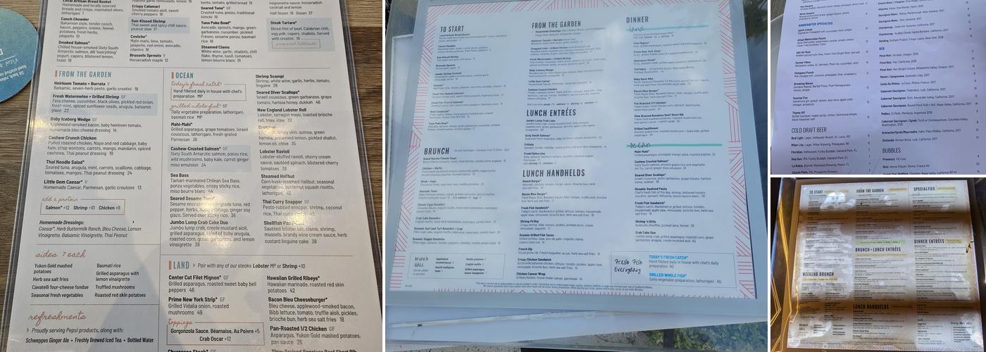 Oceanic Menu