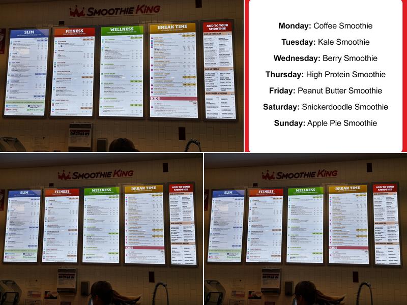 Smoothie King Menu