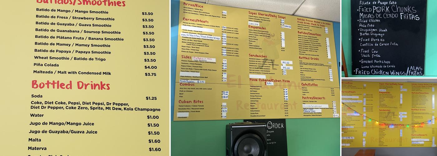 El Cubano Restaurant Menu