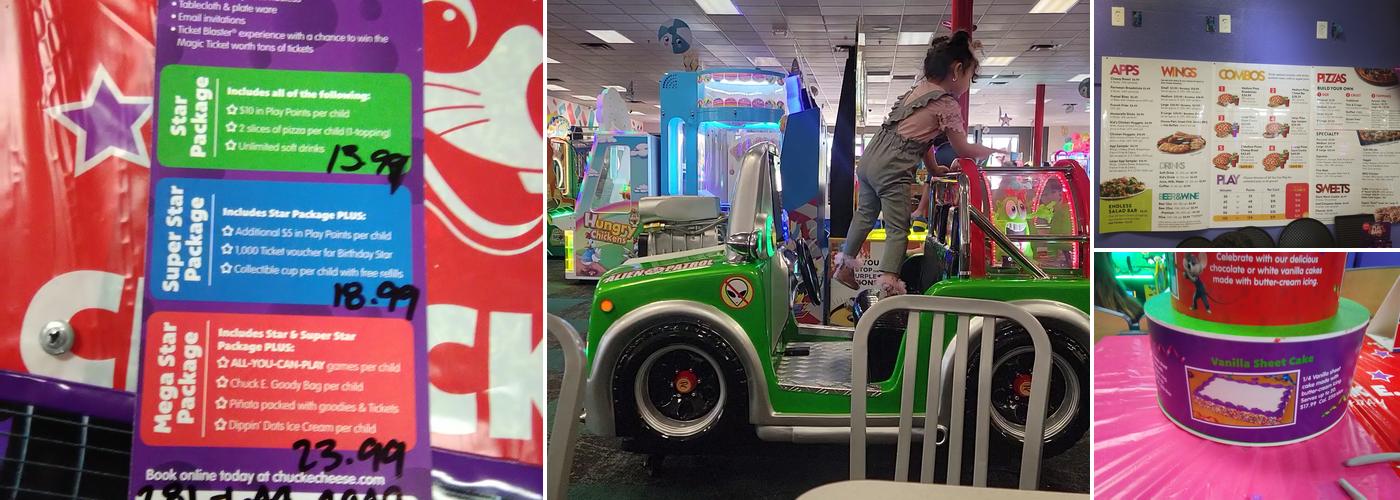 Chuck E. Cheese Menu