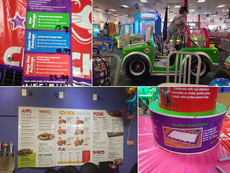 Chuck E. Cheese Menu