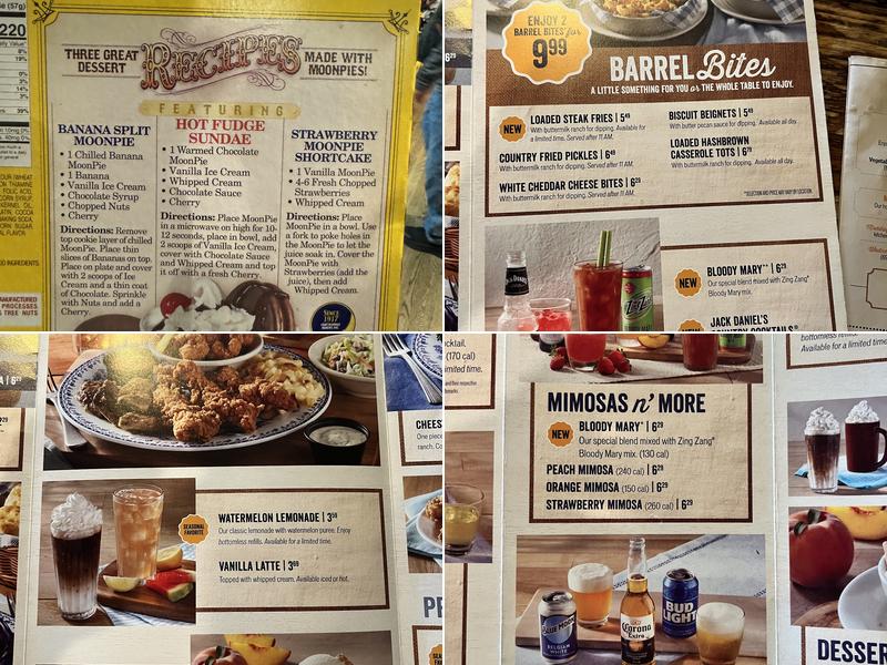 Cracker Barrel Old Country Store Menu