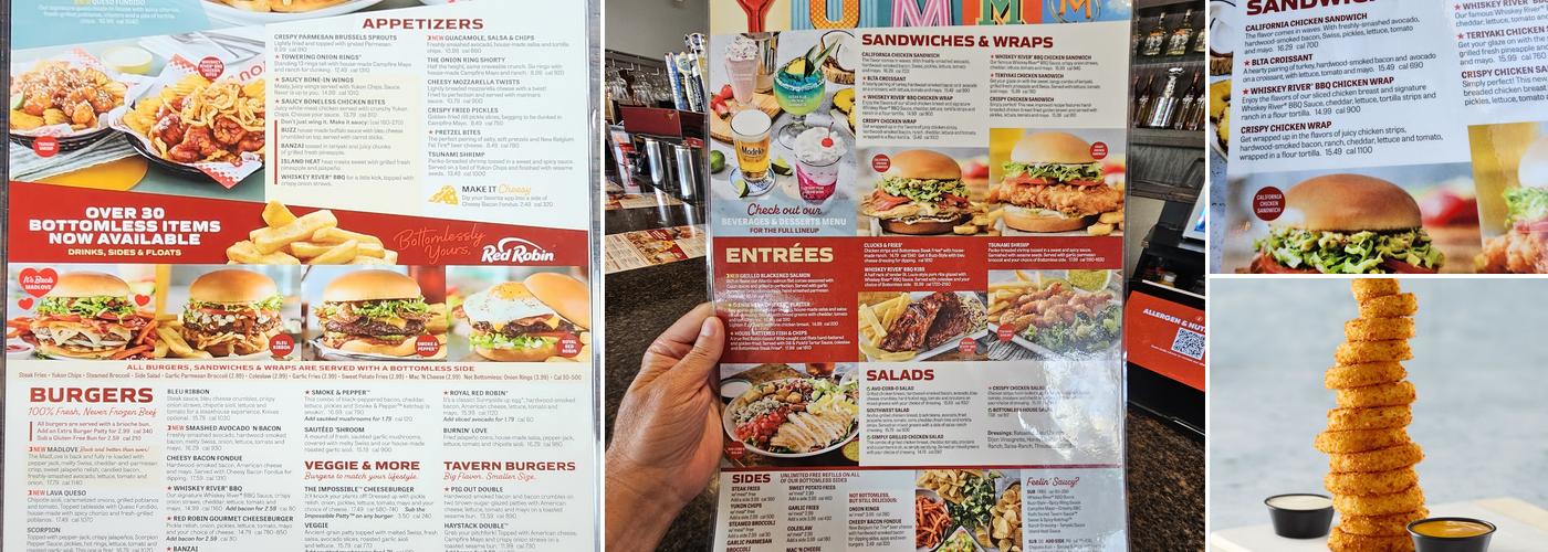 Red Robin Gourmet Burgers and Brews Menu