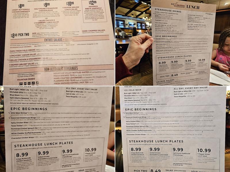 LongHorn Steakhouse Menu