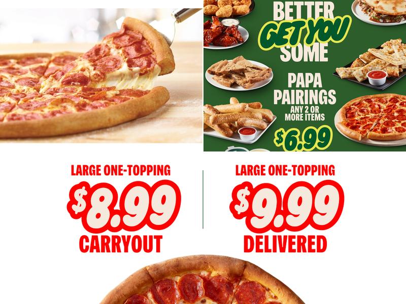 Papa Johns Pizza Menu