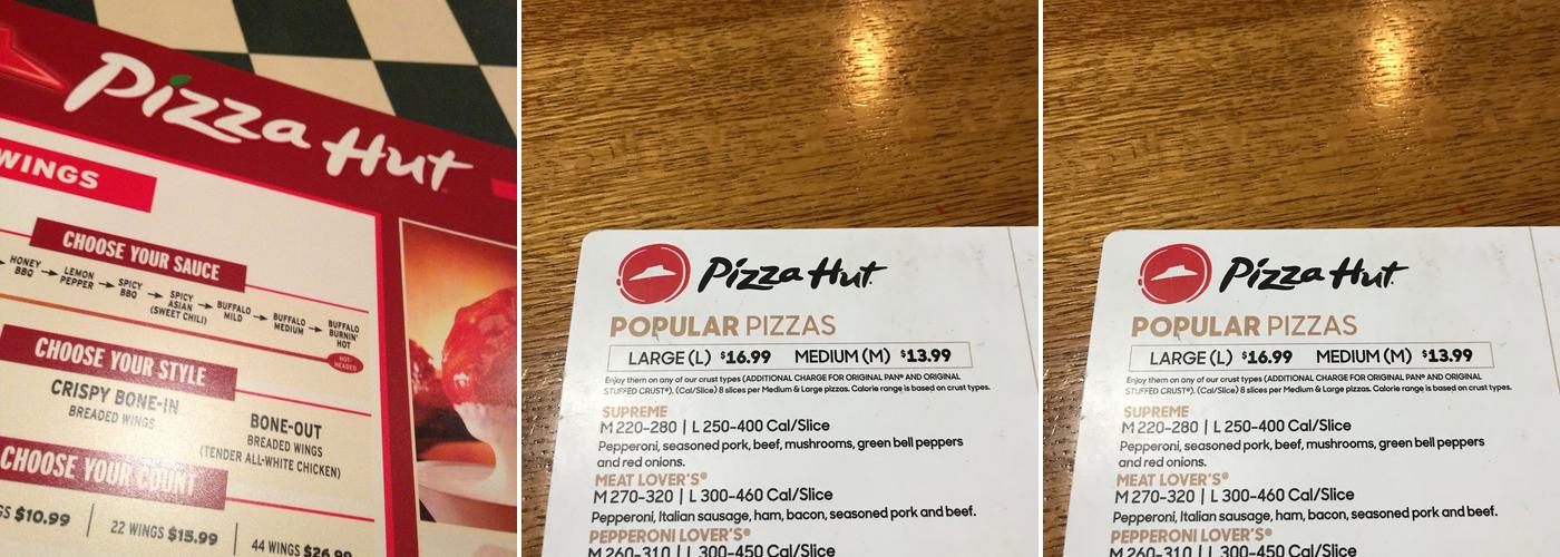 Pizza Hut Menu