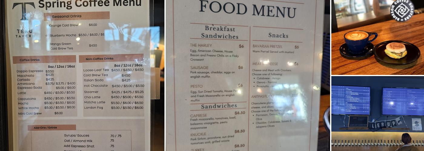 TeKu Tavern + Café Menu