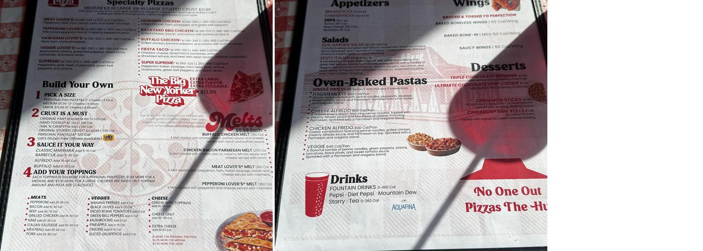 Pizza Hut Menu