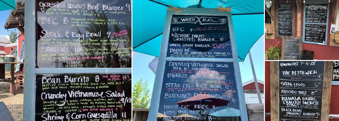 Wren & Rail Menu
