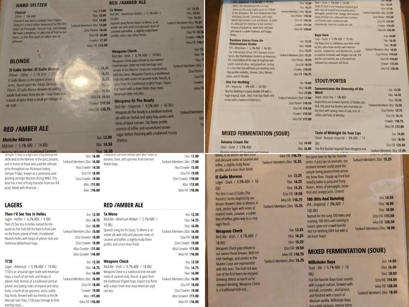 1912 Brewing Company Menu