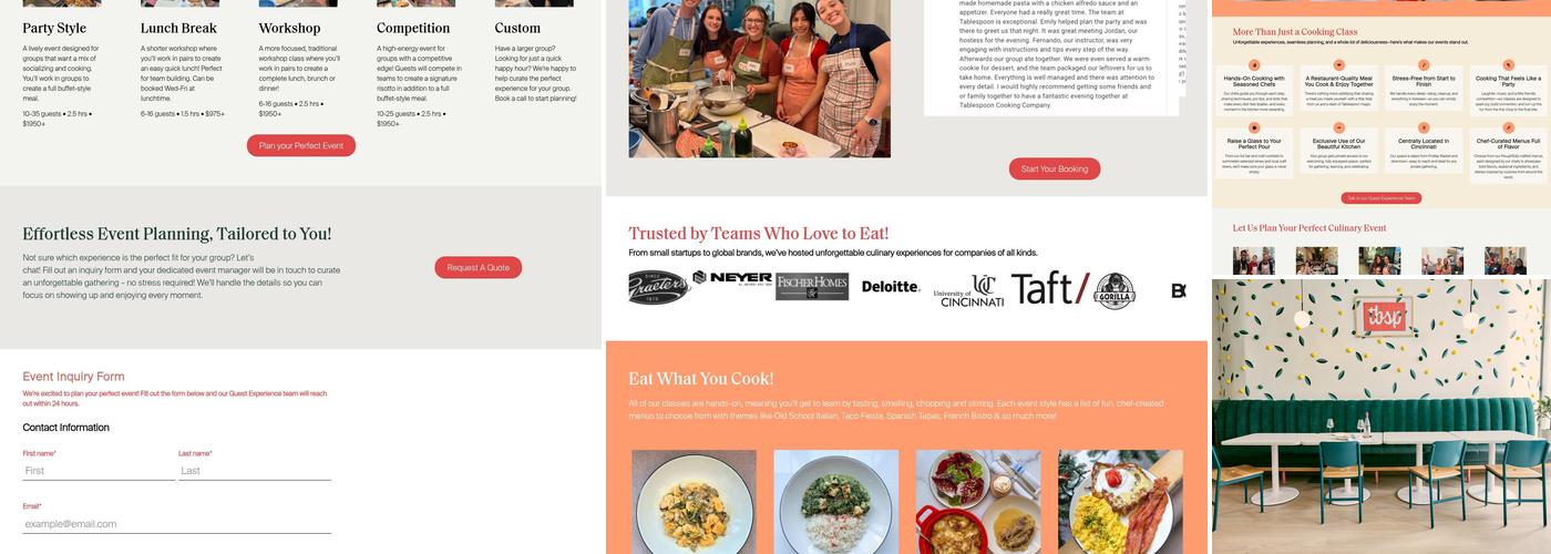 Tablespoon Cooking Co. Menu