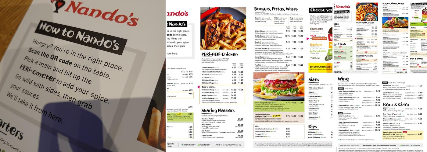 Nando's Belfast - Abbey Centre Menu