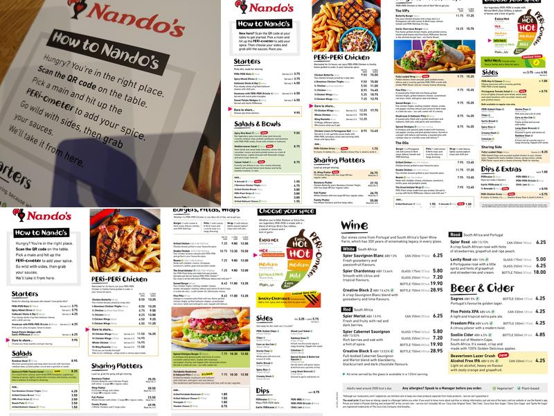 Nando's Belfast - Abbey Centre Menu