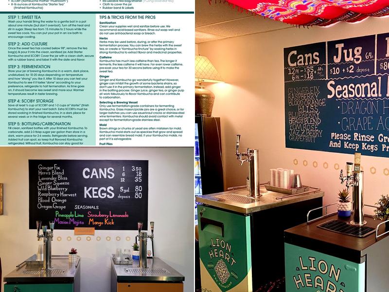 Lion Heart Kombucha Headquarters Menu