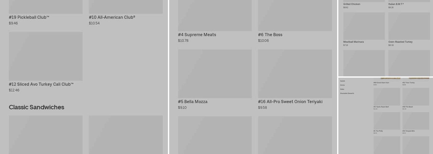 Subway Menu