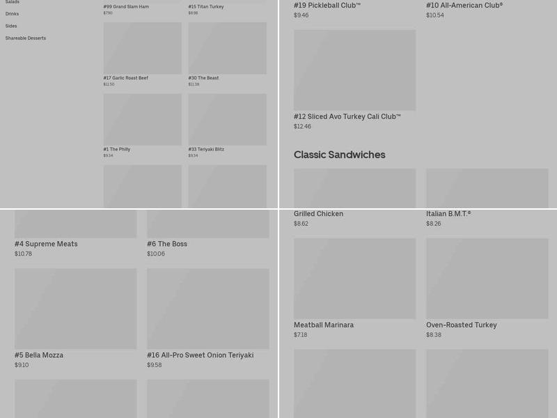 Subway Menu