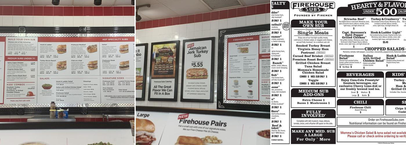 Firehouse Subs Margate Menu