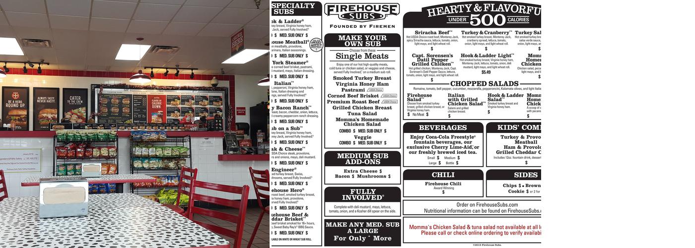 Firehouse Subs Margate Menu