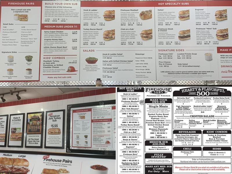 Firehouse Subs Margate Menu