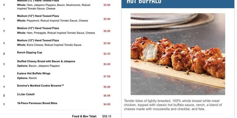 Domino's Pizza Menu