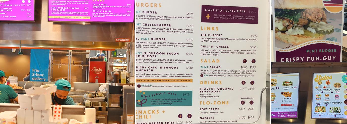 PLNT Burger Menu