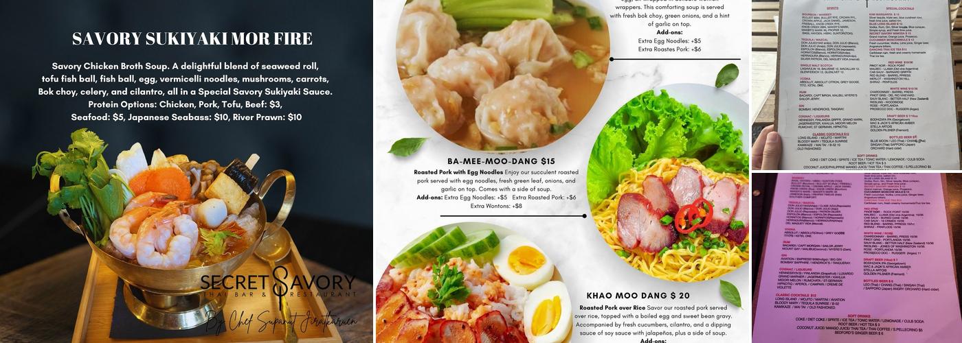 Secret Savory Menu