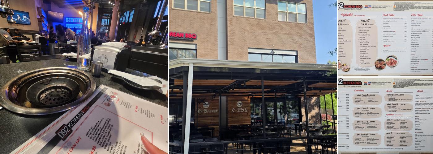 D92 Korean BBQ Menu