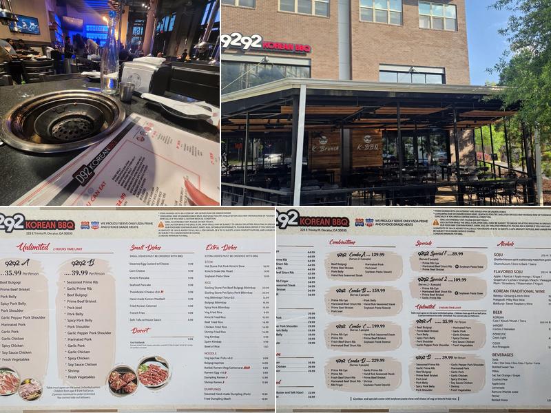 D92 Korean BBQ Menu