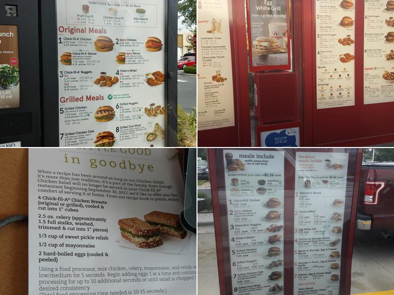 Chick-fil-A Menu