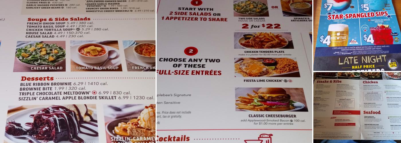 Applebee's Grill + Bar Menu