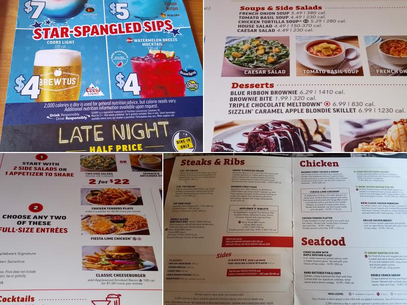 Applebee's Grill + Bar Menu