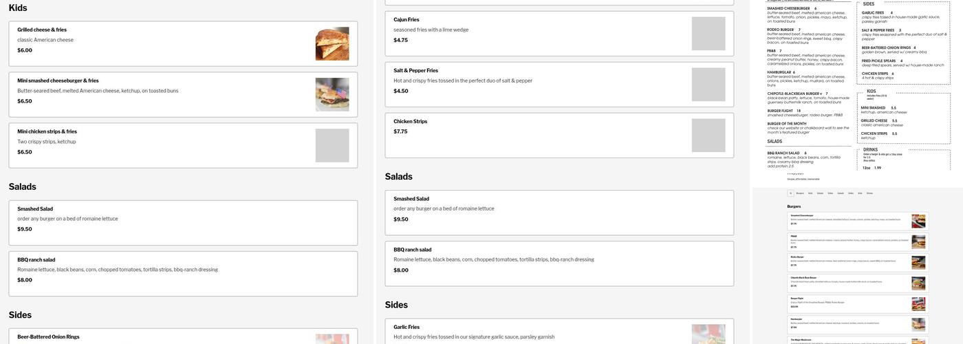The Rolling Stoves Menu