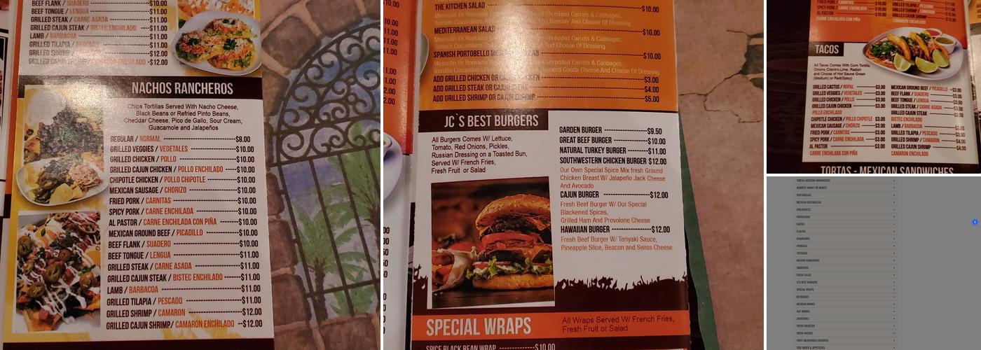 Sol Azteca Menu