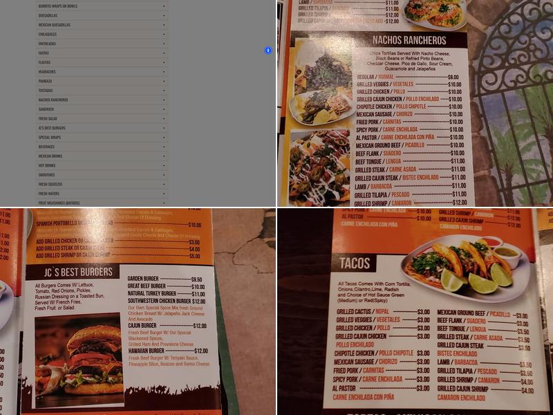 Sol Azteca Menu
