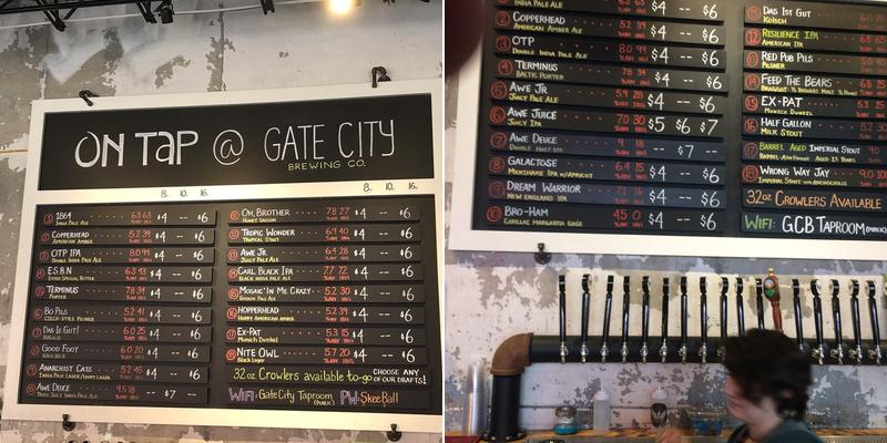 Gate City Brewing Company Menu