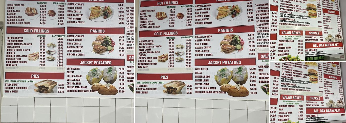 The Filling Station Menu