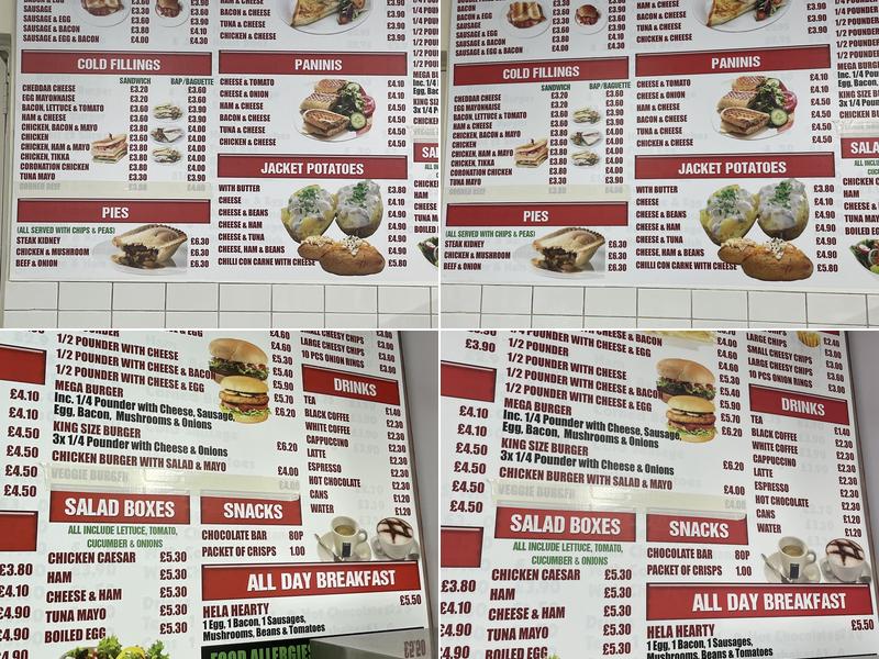 The Filling Station Menu